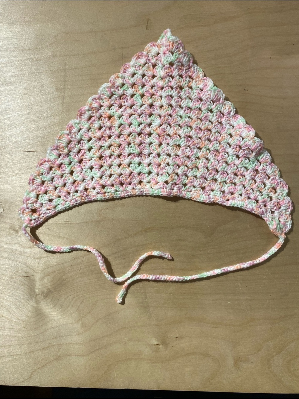 Handmade Multicolor Crochet Bandanna (RZ) - Picture 4 of 8